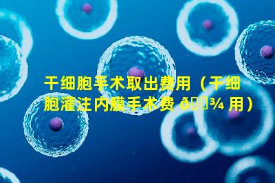 干细胞手术取出费用（干细胞灌注内膜手术费 🌾 用）